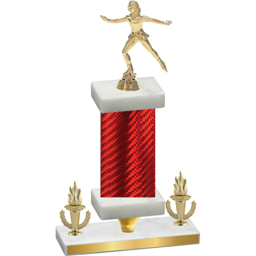 Premium Single Red Carbon Fiber Victory Skater Trophy