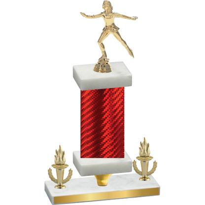 Premium Single Red Carbon Fiber Victory Skater Trophy