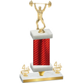 Premium Single Red Carbon Fiber Fourth Place Weights Trophy