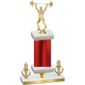 Premium Single Red Carbon Fiber Victory Weights Trophy