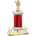Premium Single Red Carbon Fiber Second Place Holiday Trophy