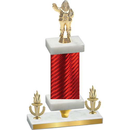 Premium Single Red Carbon Fiber Victory Holiday Trophy