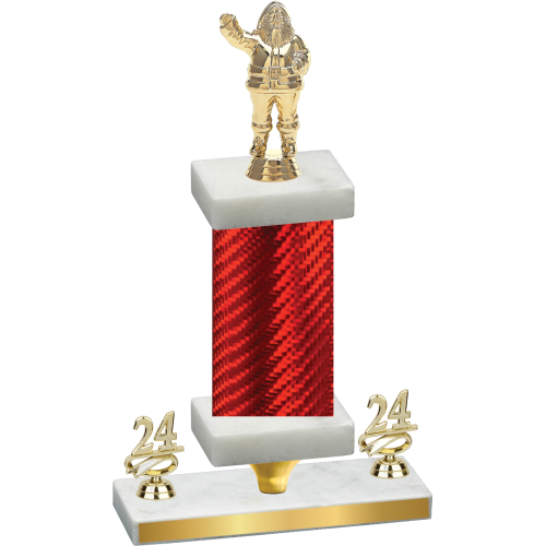 Premium Single Red Carbon Fiber Year Holiday Trophy