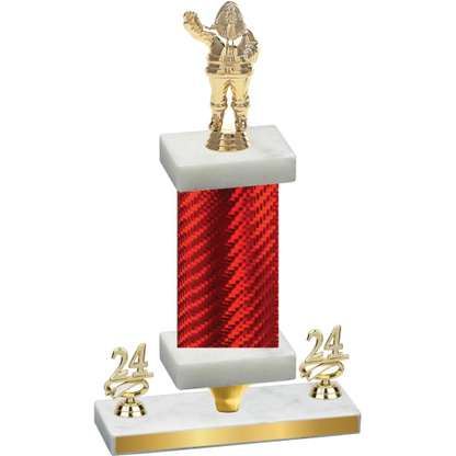 Premium Single Red Carbon Fiber Year Holiday Trophy