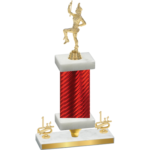 Premium Single Red Carbon Fiber First Place Majorette Trophy