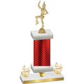 Premium Single Red Carbon Fiber Fourth Place Majorette Trophy
