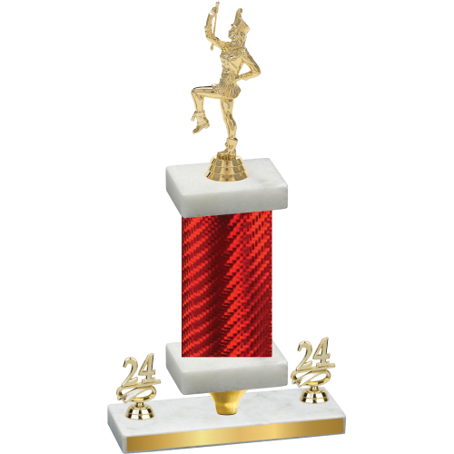 Premium Single Red Carbon Fiber Year Majorette Trophy