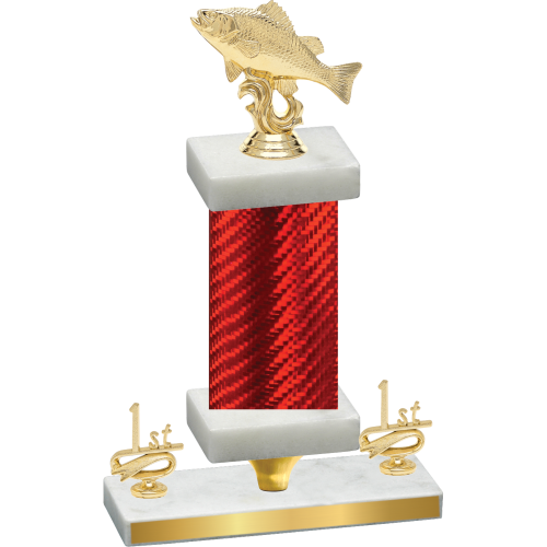 Premium Single Red Carbon Fiber First Place Fishing Trophy