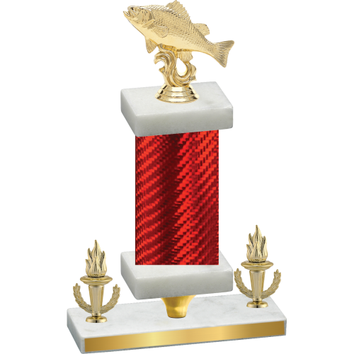 Premium Single Red Carbon Fiber Victory Fishing Trophy