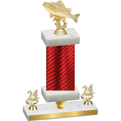 Premium Single Red Carbon Fiber Year Fishing Trophy