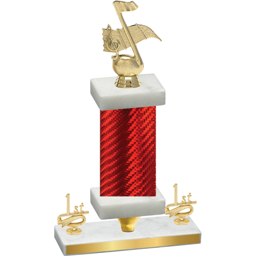 Premium Single Red Carbon Fiber First Place Music Trophy