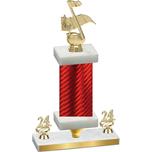 Premium Single Red Carbon Fiber Year Music Trophy