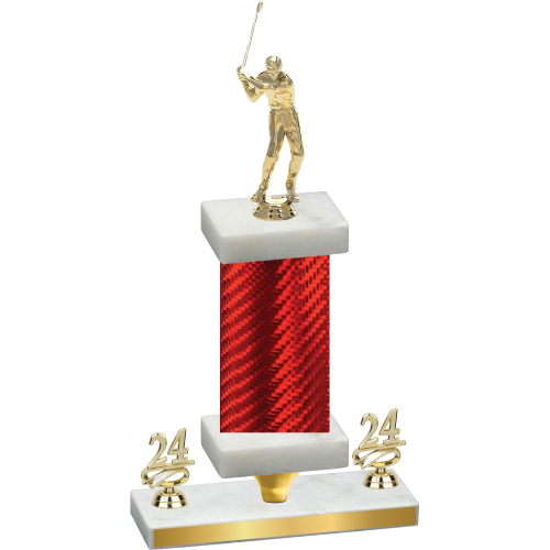 Premium Single Red Carbon Fiber Year Golf Trophy