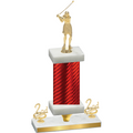 Premium Single Red Carbon Fiber Second Place Golf Trophy