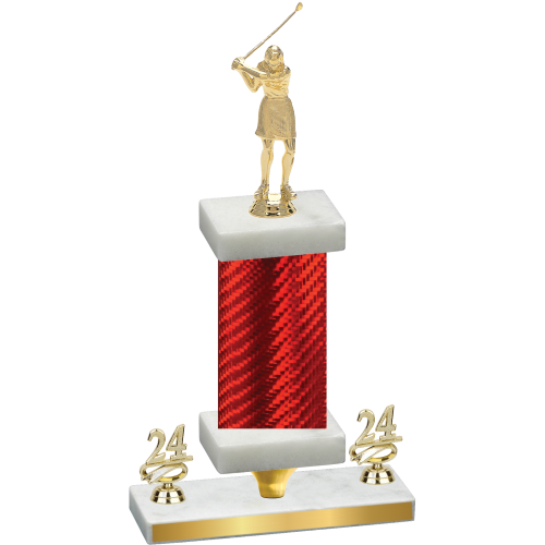 Premium Single Red Carbon Fiber Year Golf Trophy