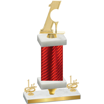 Premium Single Red Carbon Fiber First Place Golf Trophy