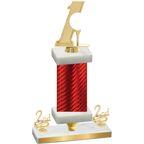 Premium Single Red Carbon Fiber Second Place Golf Trophy