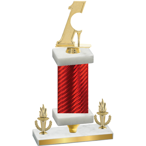 Premium Single Red Carbon Fiber Victory Golf Trophy