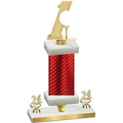 Premium Single Red Carbon Fiber Year Golf Trophy