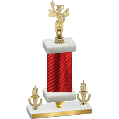 Premium Single Red Carbon Fiber Victory Academics Trophy