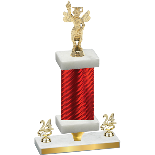 Premium Single Red Carbon Fiber Year Academics Trophy