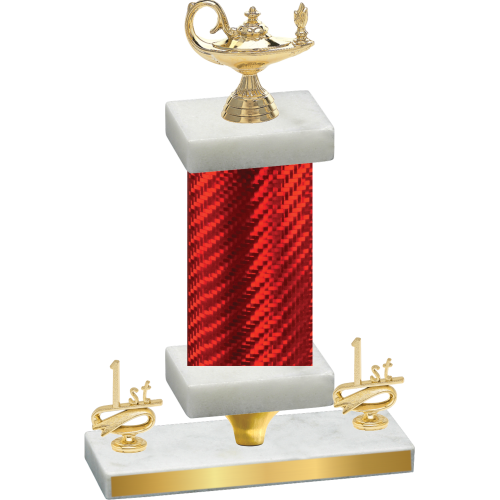 Premium Single Red Carbon Fiber First Place Academics Trophy