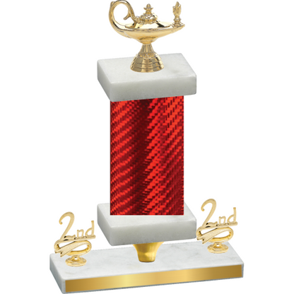 Premium Single Red Carbon Fiber Second Place Academics Trophy