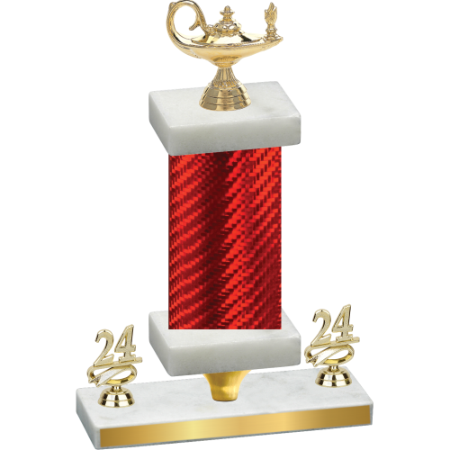 Premium Single Red Carbon Fiber Year Academics Trophy