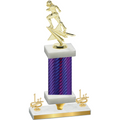 Premium Single Purple Carbon Fiber First Place Football Trophy
