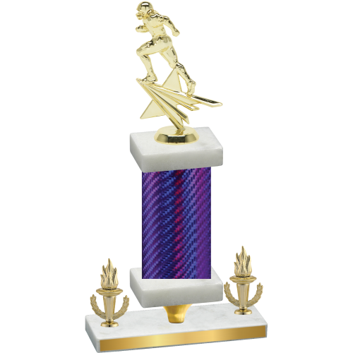 Premium Single Purple Carbon Fiber Victory Football Trophy