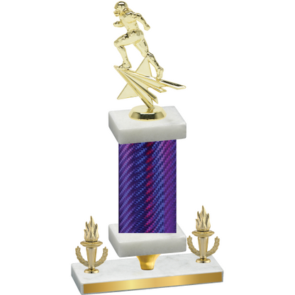 Premium Single Purple Carbon Fiber Victory Football Trophy