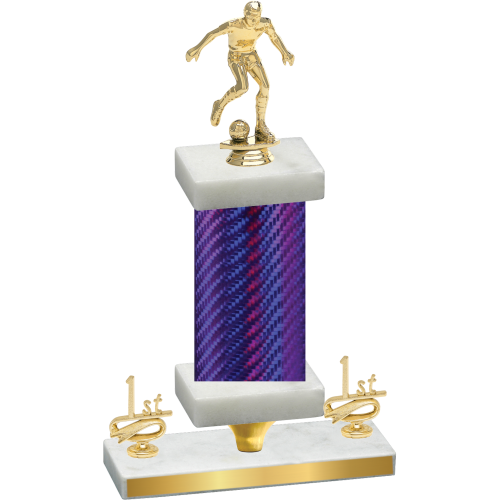 Premium Single Purple Carbon Fiber First Place Soccer Trophy