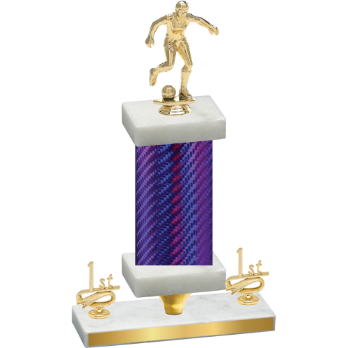 Premium Single Purple Carbon Fiber First Place Soccer Trophy