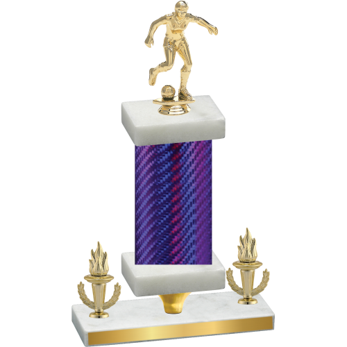 Premium Single Purple Carbon Fiber Victory Soccer Trophy