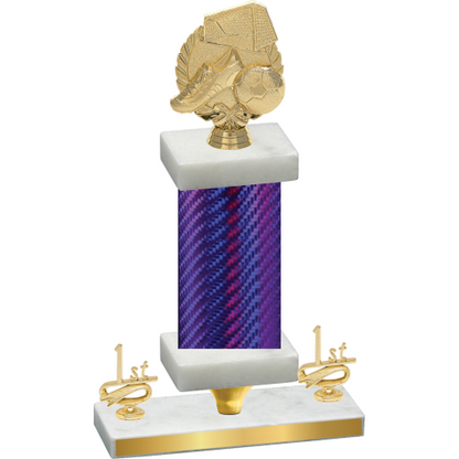 Premium Single Purple Carbon Fiber First Place Soccer Trophy