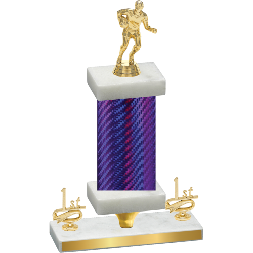 Premium Single Purple Carbon Fiber First Place Rugby Trophy