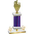 Premium Single Purple Carbon Fiber Fourth Place Rugby Trophy