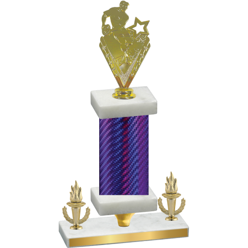 Premium Single Purple Carbon Fiber Victory Rugby Trophy