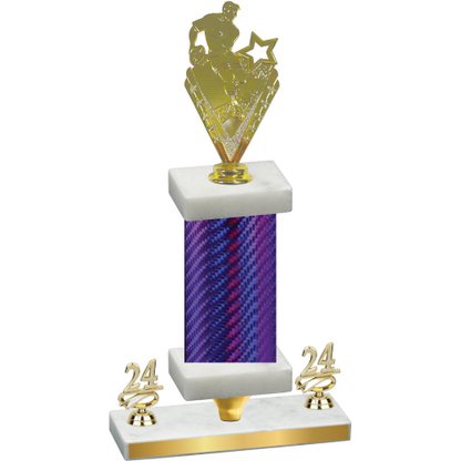 Premium Single Purple Carbon Fiber Year Rugby Trophy