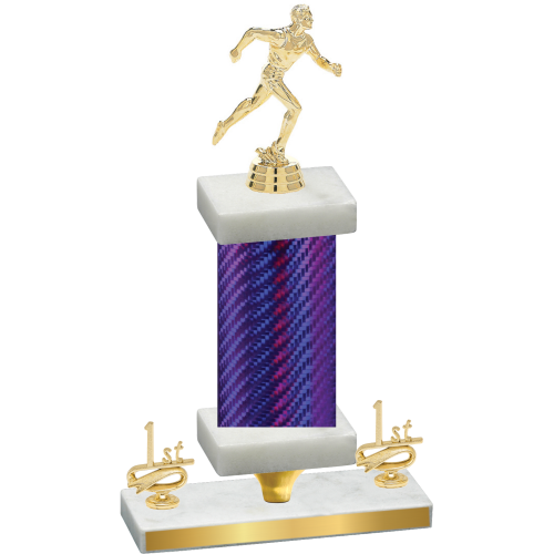 Premium Single Purple Carbon Fiber First Place Running Trophy