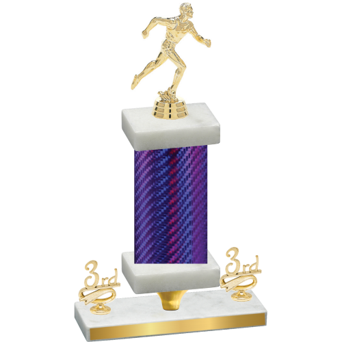 Premium Single Purple Carbon Fiber Third Place Running Trophy