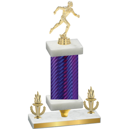 Premium Single Purple Carbon Fiber Victory Running Trophy