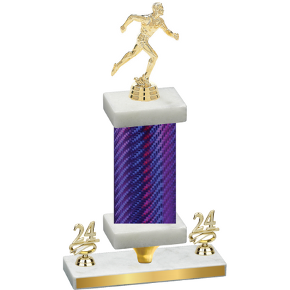 Premium Single Purple Carbon Fiber Year Running Trophy