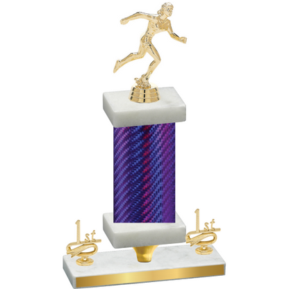 Premium Single Purple Carbon Fiber First Place Running Trophy