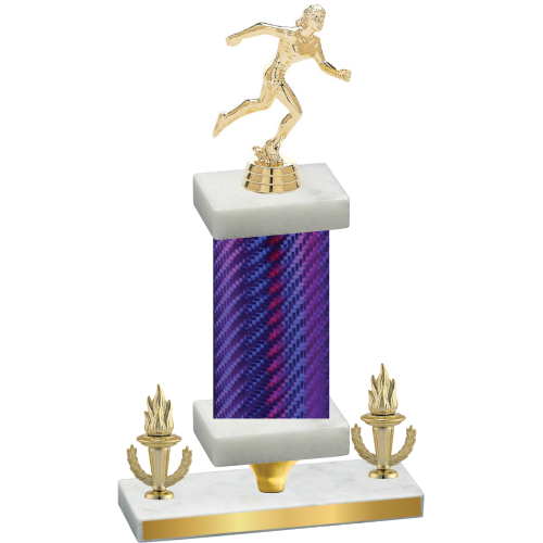 Premium Single Purple Carbon Fiber Victory Running Trophy