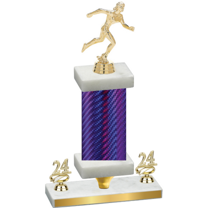 Premium Single Purple Carbon Fiber Year Running Trophy