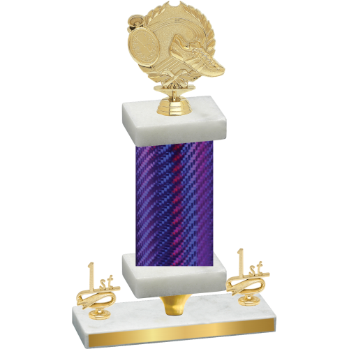 Premium Single Purple Carbon Fiber First Place Running Trophy