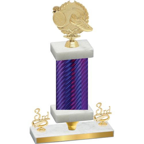 Premium Single Purple Carbon Fiber Third Place Running Trophy
