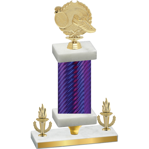 Premium Single Purple Carbon Fiber Victory Running Trophy