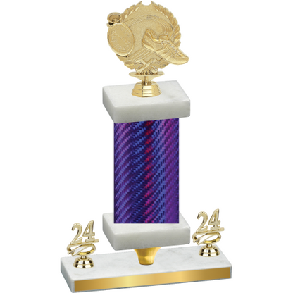 Premium Single Purple Carbon Fiber Year Running Trophy